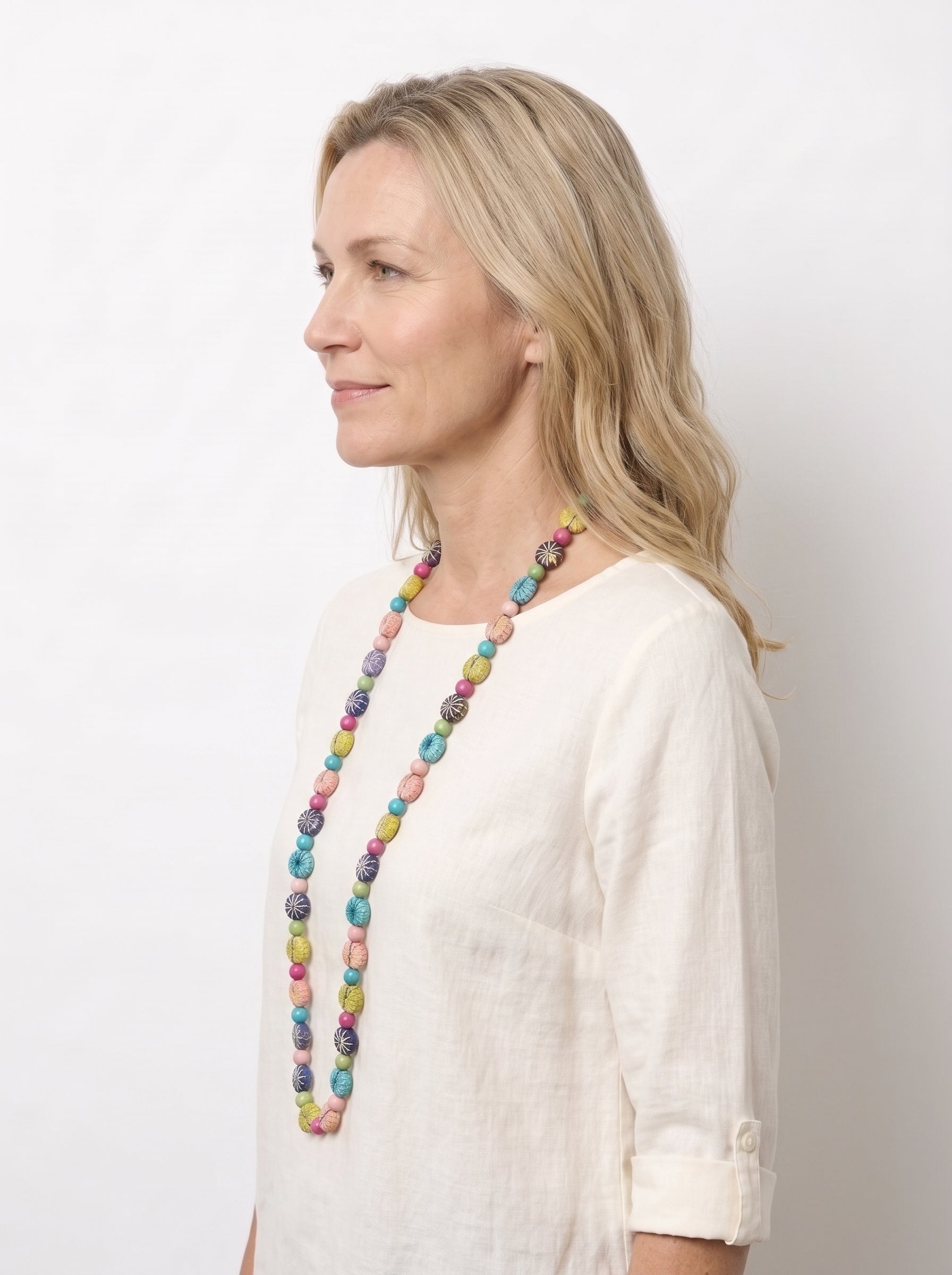 Spectrum Threaded Kaleidoscope Long Necklace