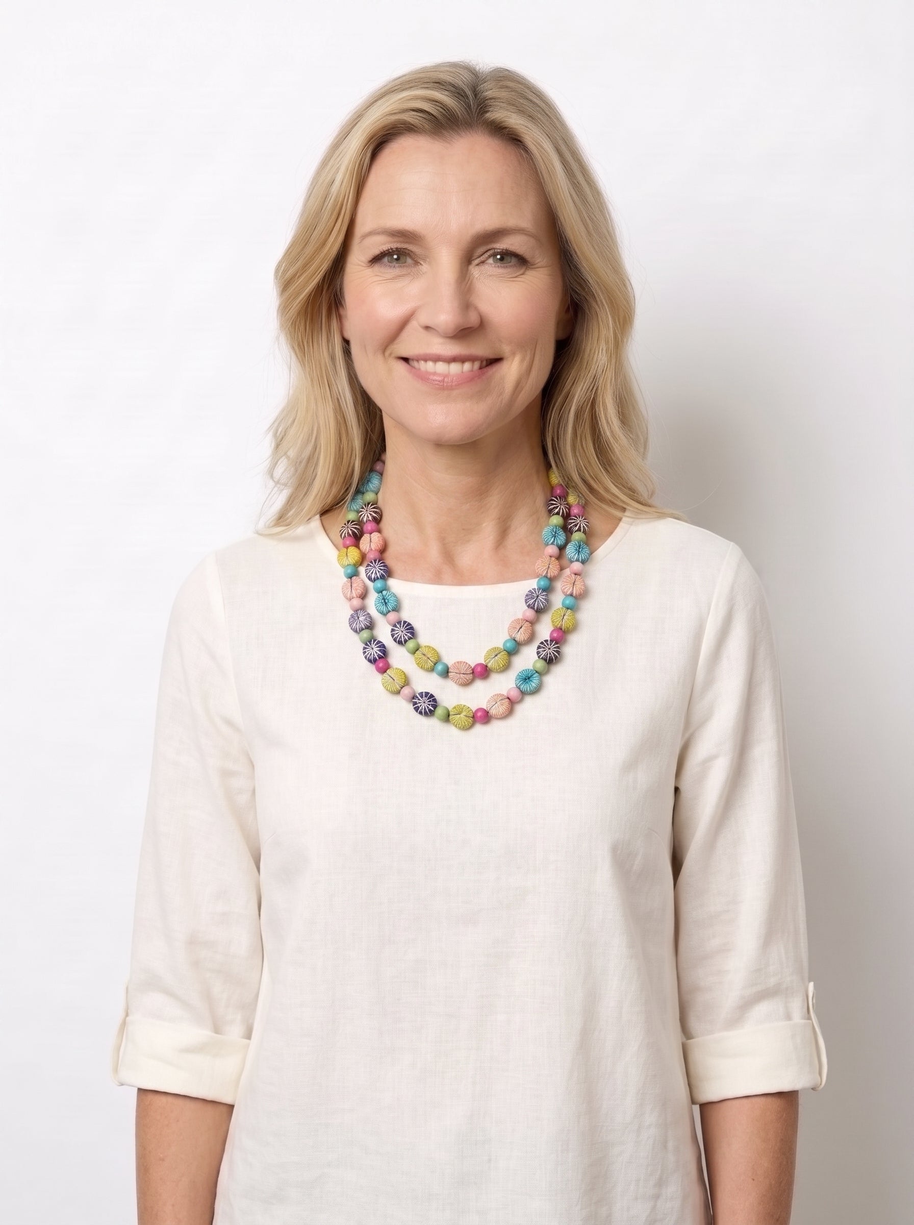 Spectrum Threaded Kaleidoscope Long Necklace