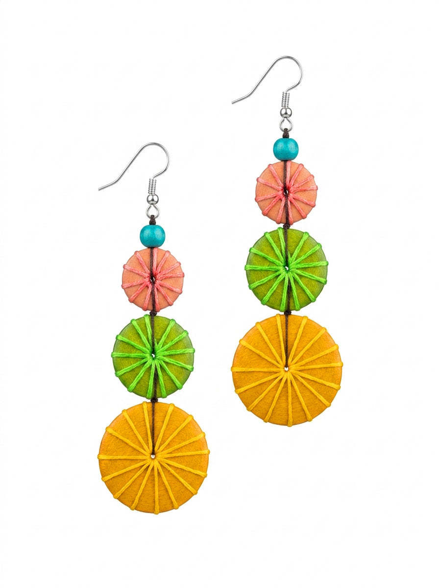 Sol Threaded Tiered Earrings
