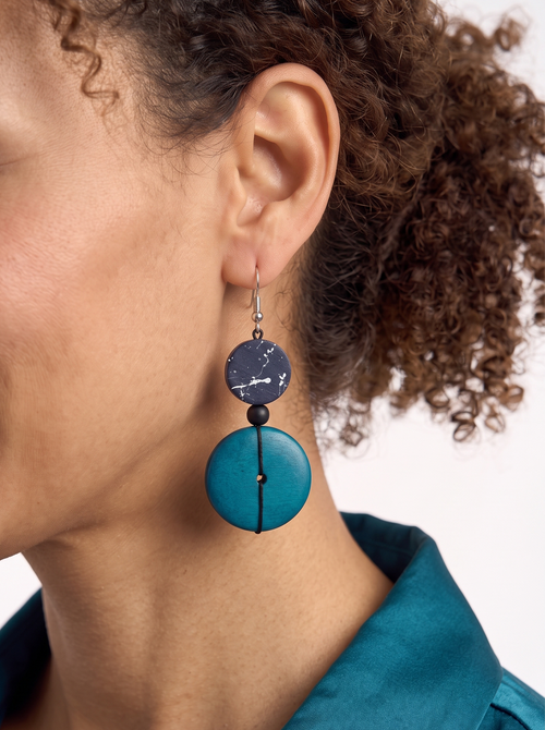 Azure Petal Drop Earrings