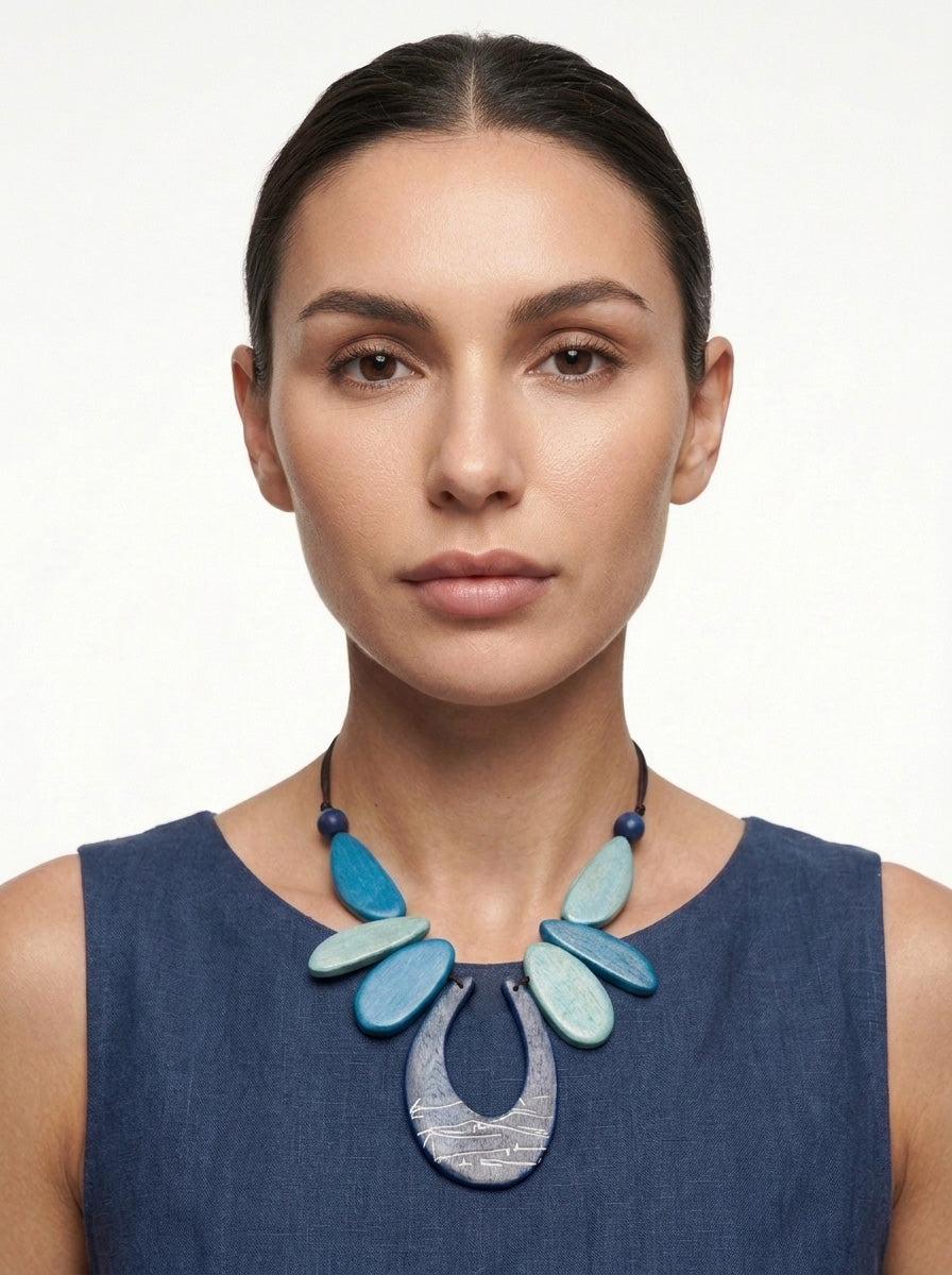 Azure Petal Statement Necklace