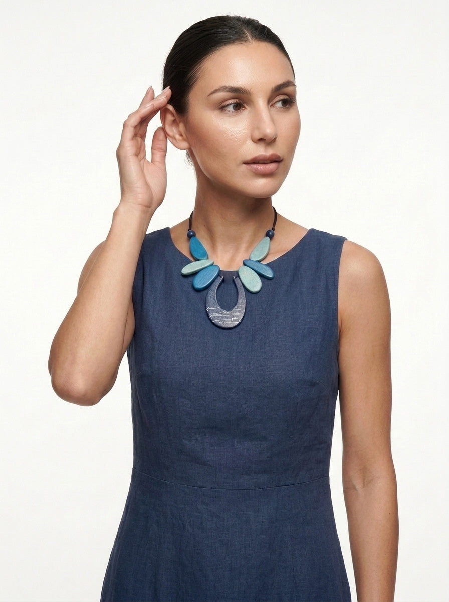 Azure Petal Statement Necklace