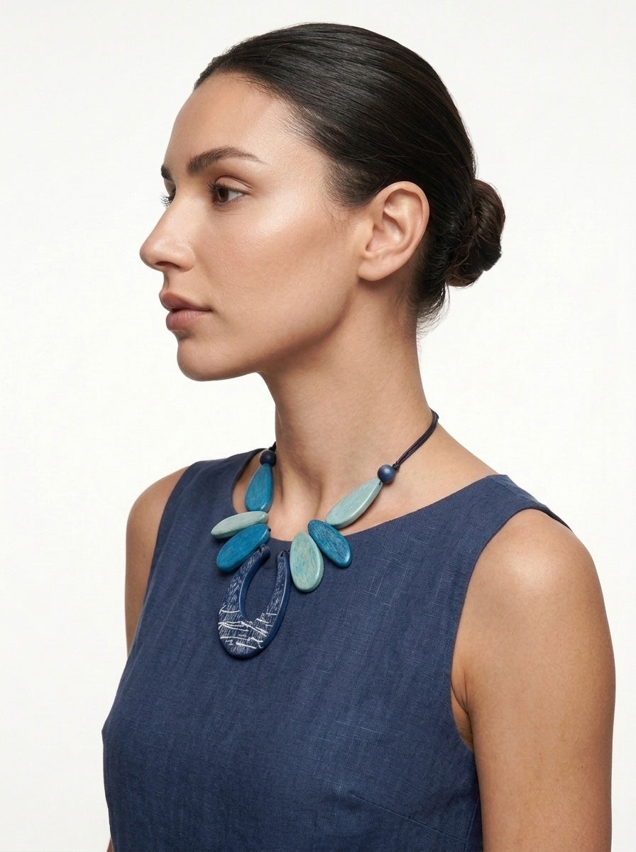 Azure Petal Statement Necklace