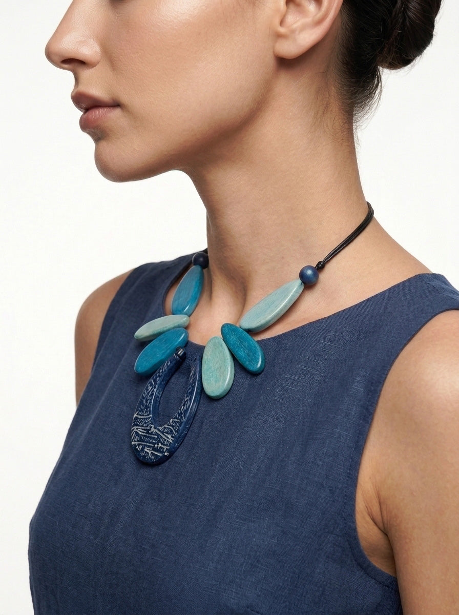 Azure Petal Statement Necklace