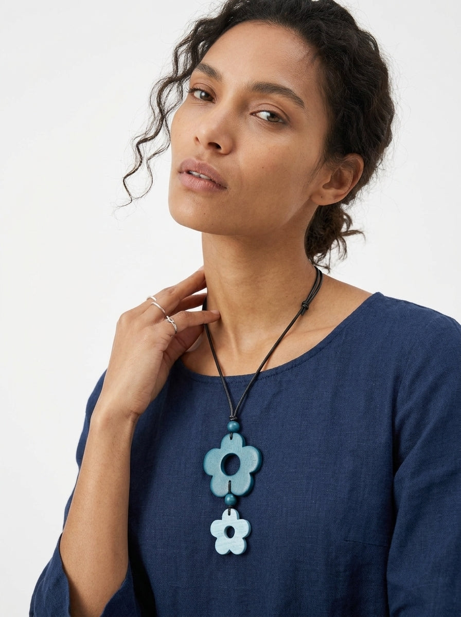 Azure Blossom Drop Necklace