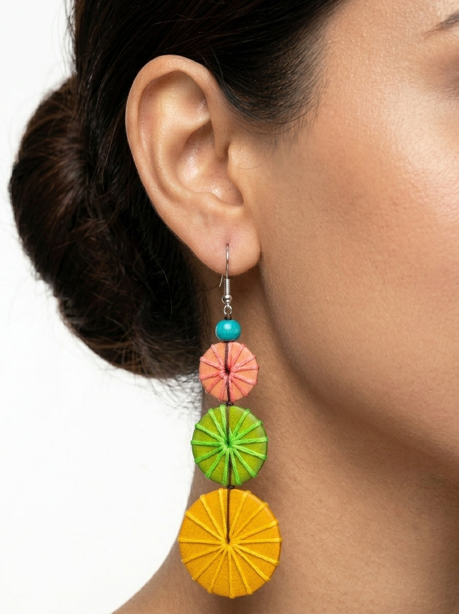 Sol Threaded Tiered Earrings
