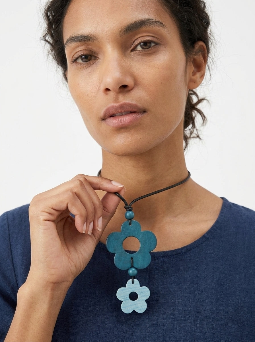 Azure Blossom Drop Necklace