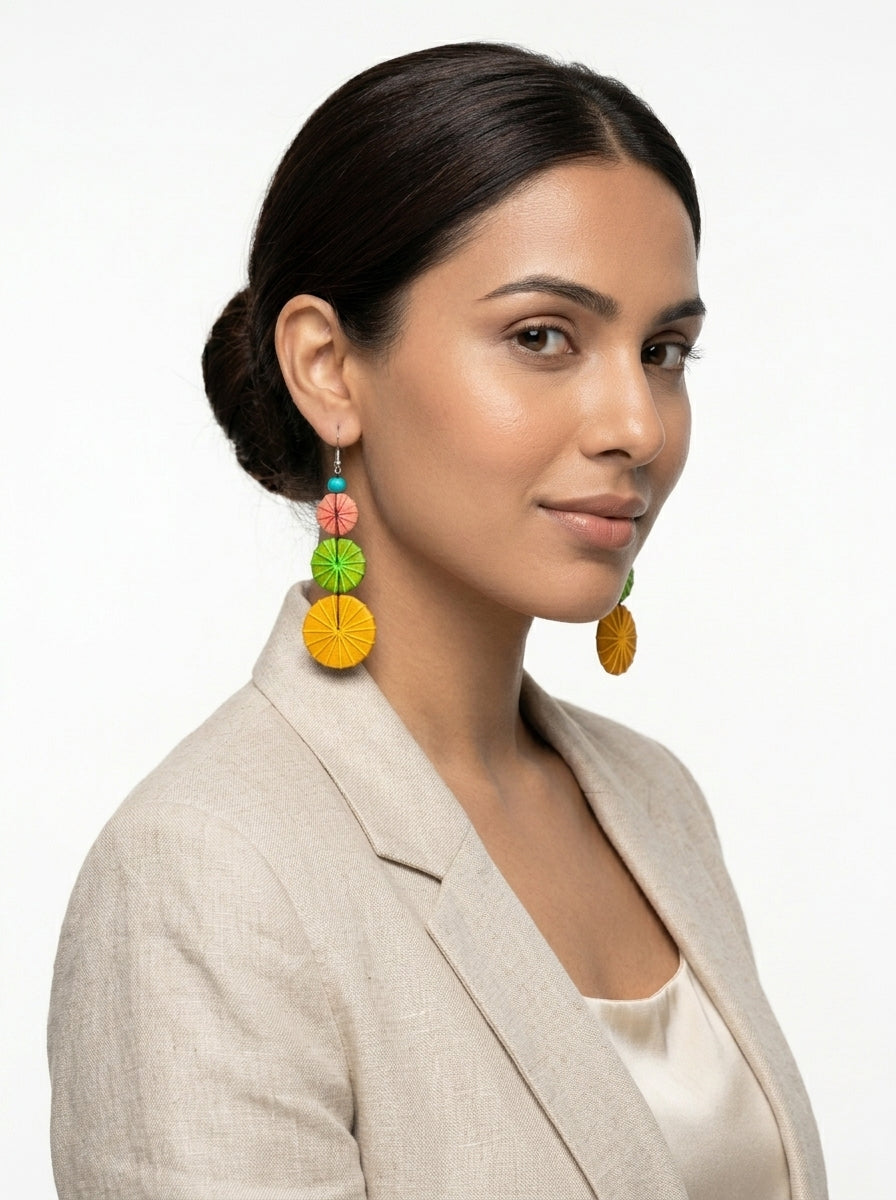 Sol Threaded Tiered Earrings
