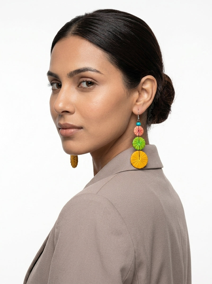 Sol Threaded Tiered Earrings
