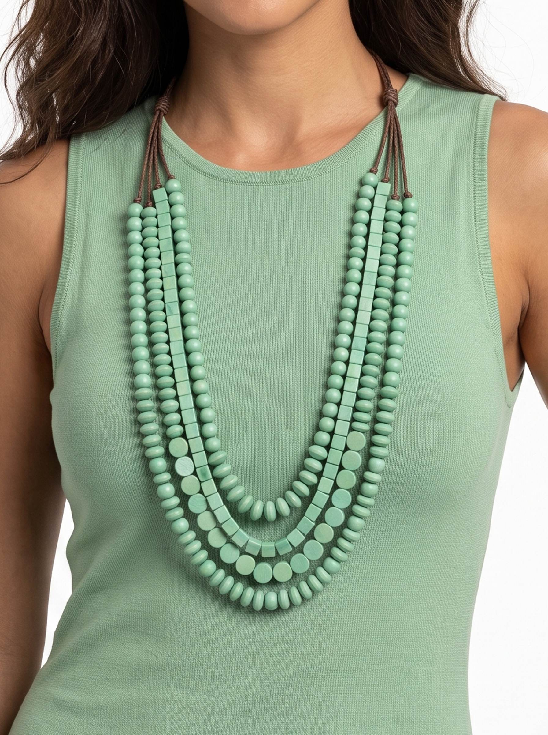 Mint Nova Geometric Tiered Necklace