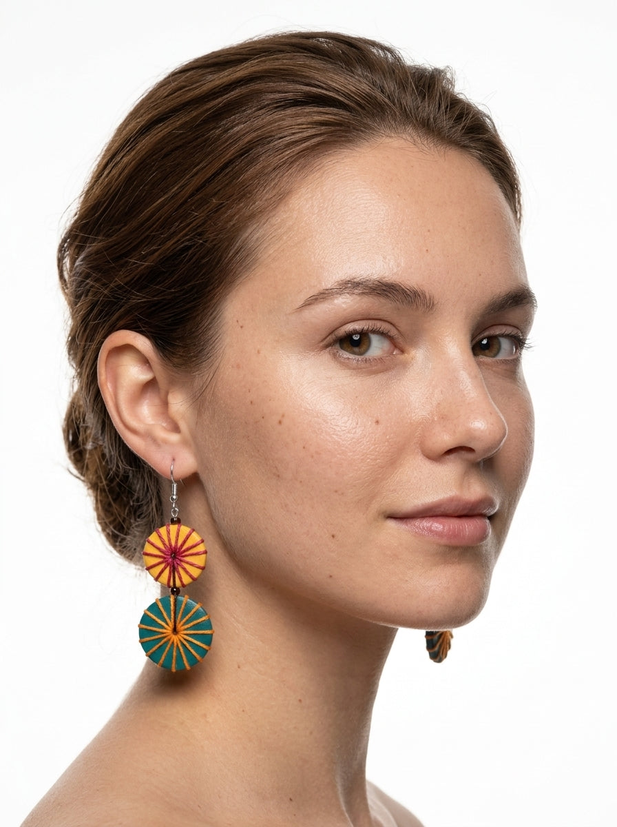 Sol Threaded Drop Earrings