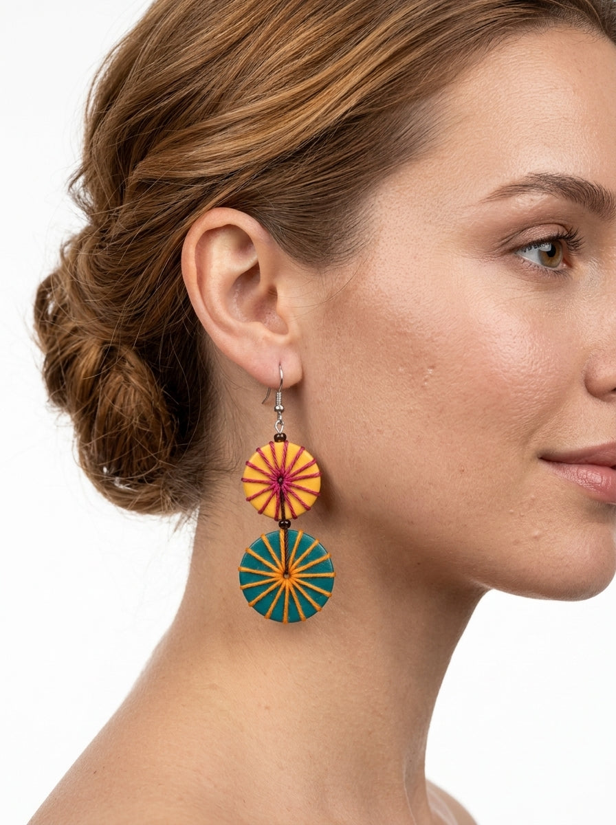 Sol Threaded Drop Earrings