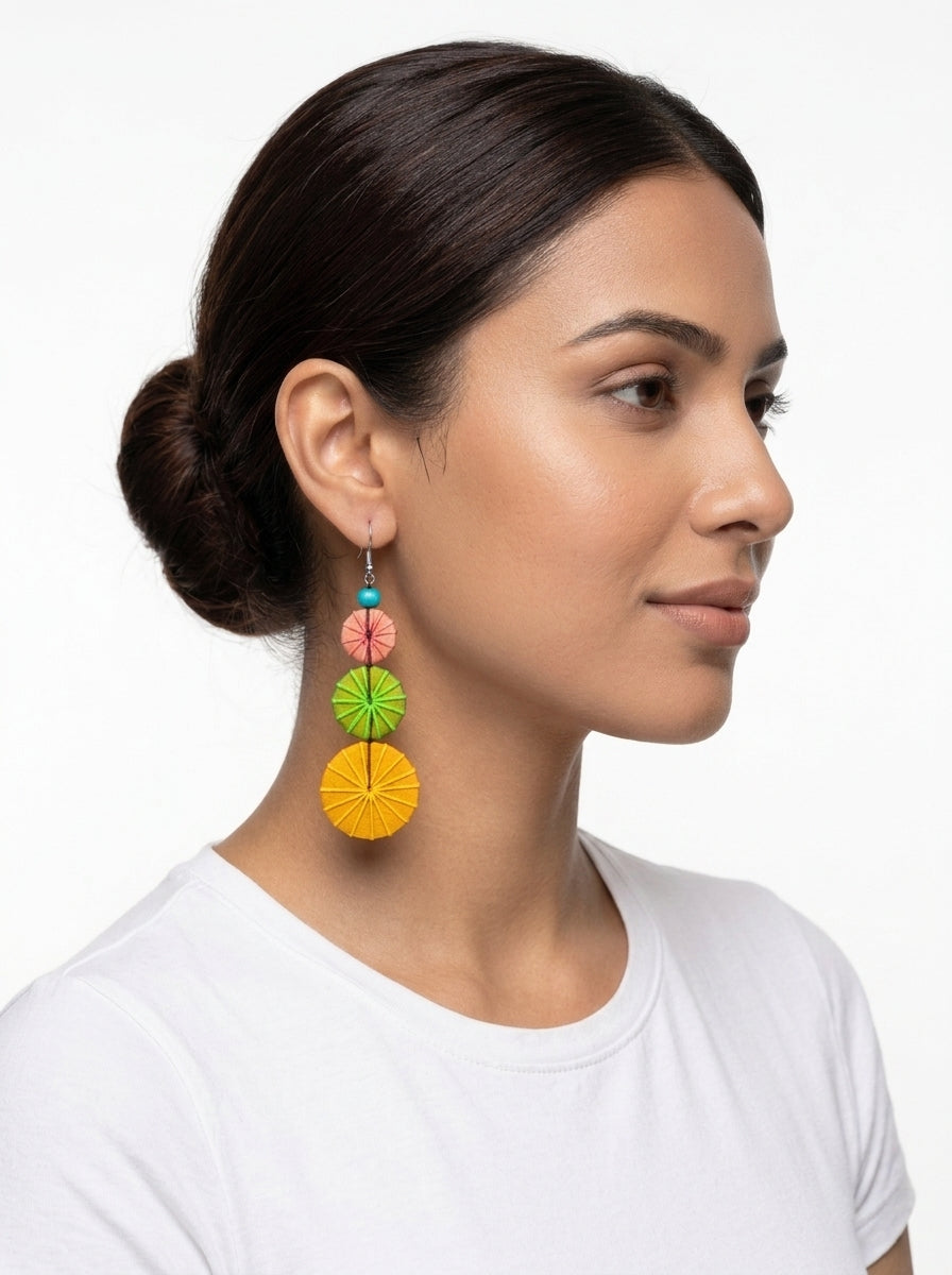 Sol Threaded Tiered Earrings